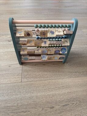 Wooden Alphabet abacus Counting Double Sided Frame Learning Toy